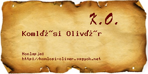 Komlósi Olivér névjegykártya